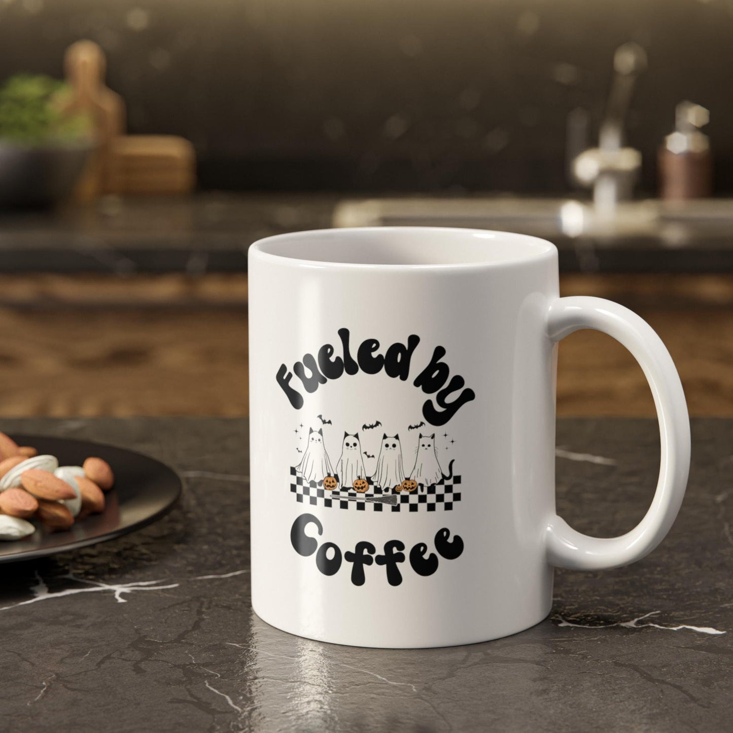Cute Spooky Cat Ghost Mug - Fall Pumpkin Spice Lover Gift
