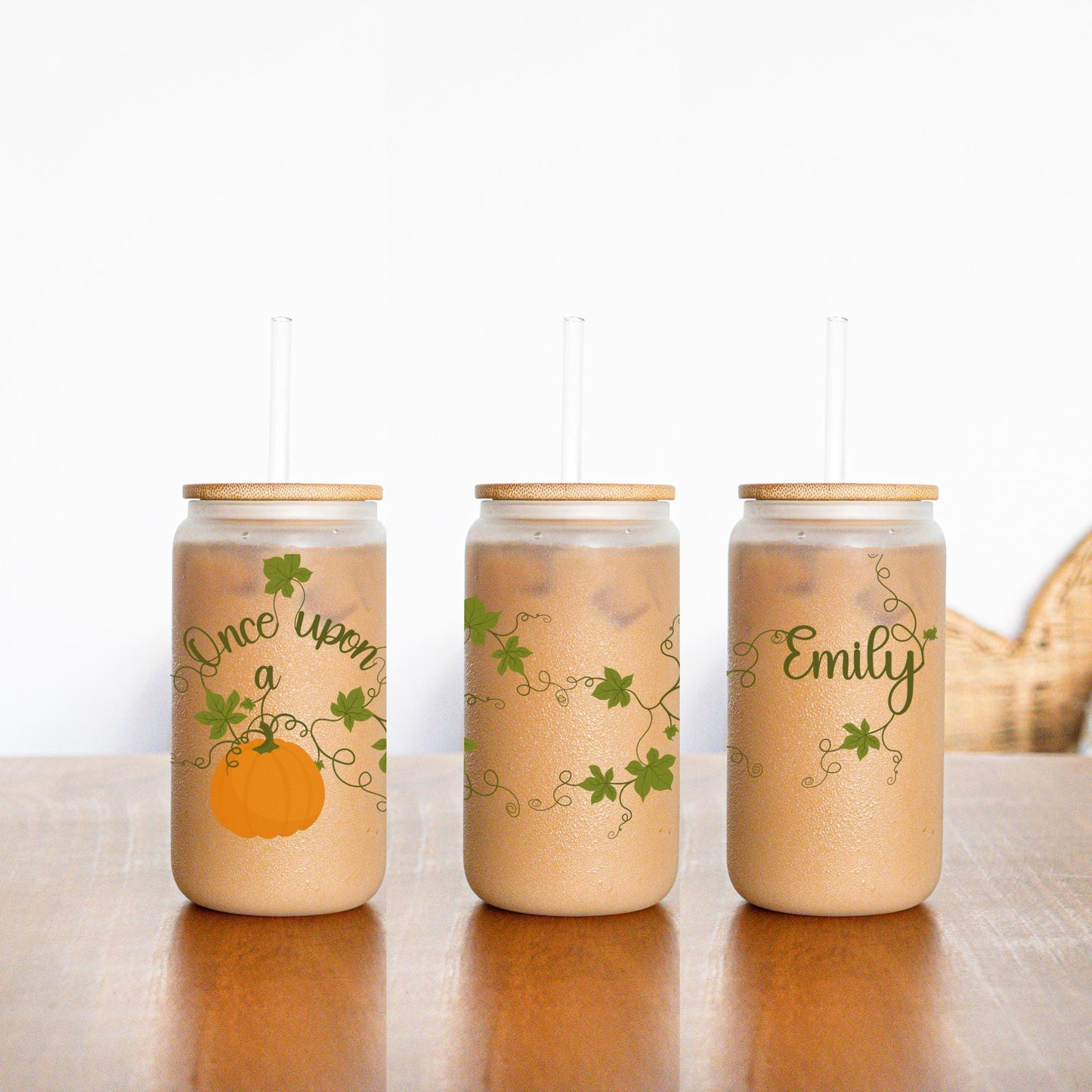 Pumpkin Spice Latte Iced Coffee Cup - Gift for Fall Thanksgiving favors