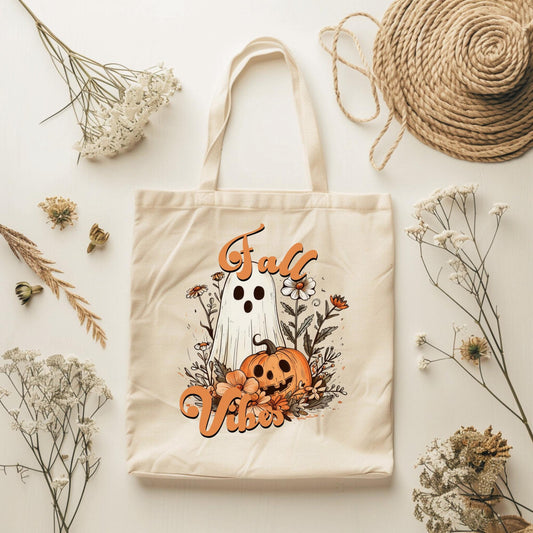 Fall Vibes Tote Bag - Farmers Market Tote and Thanksgiving favors