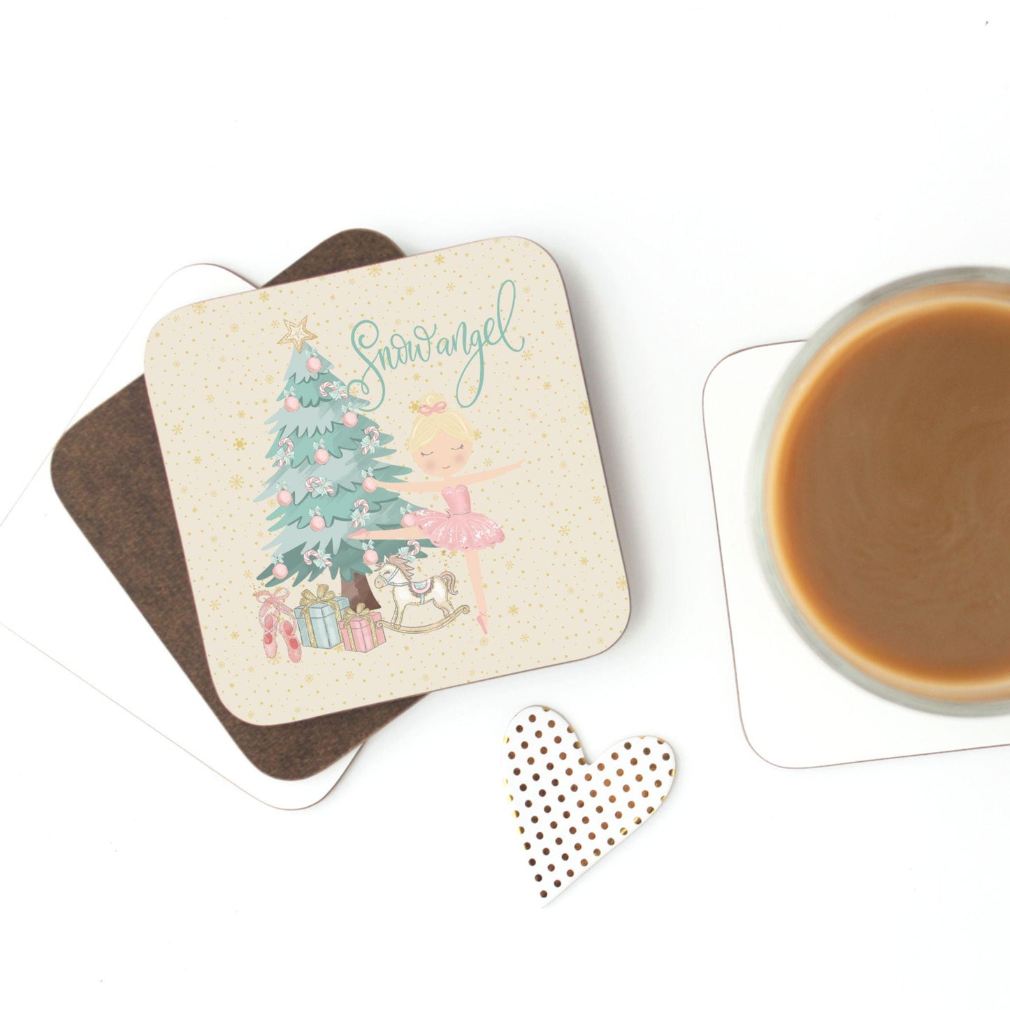 Pink Nutcracker Christmas Coaster Set Hostess Gift - Ballet Dancer Teacher Gift