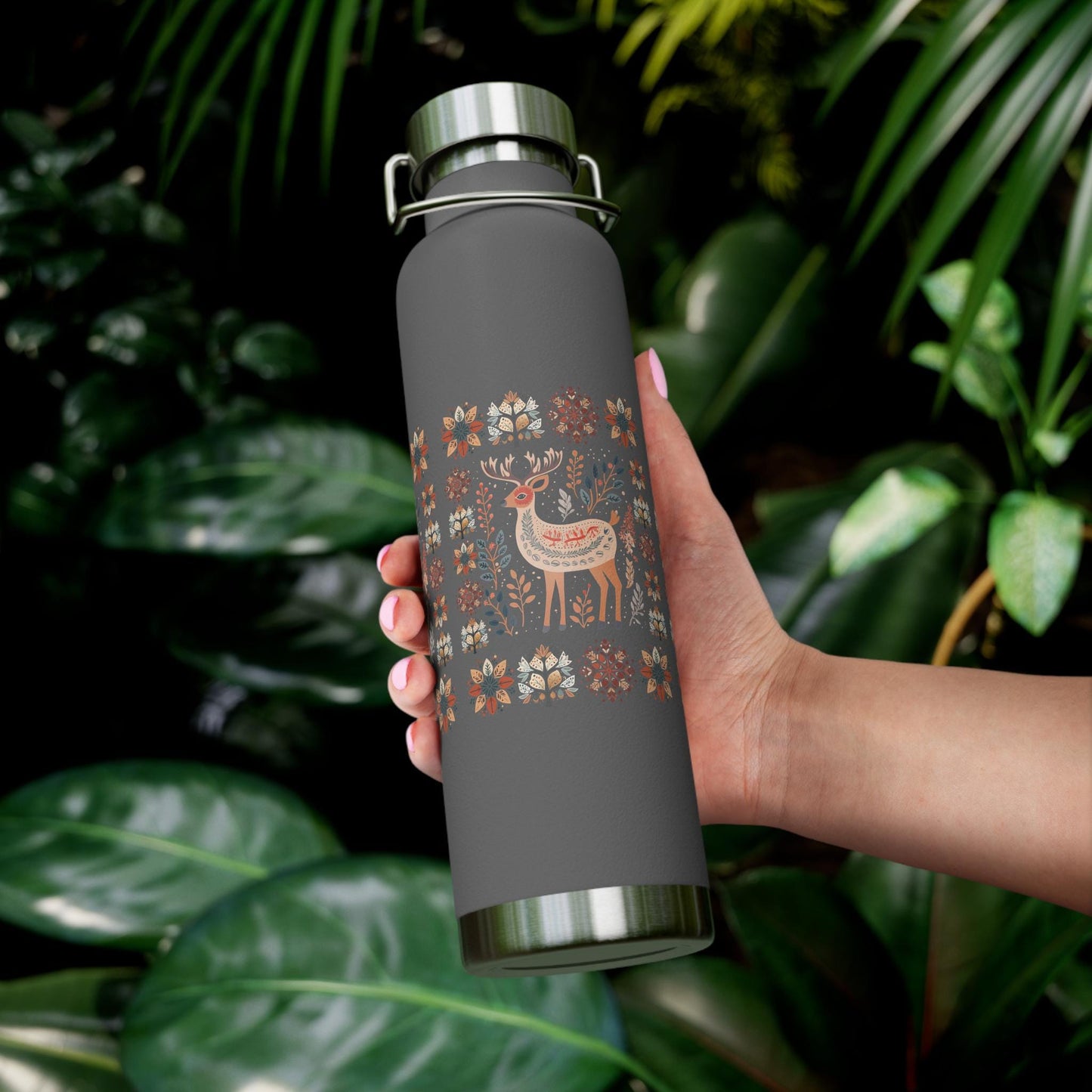 Deer Woods Tumbler Nordic Design - Mountains Gift Bottle