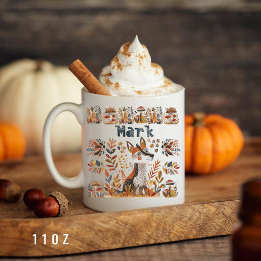 Fall Thanksgiving Appreciation Gift- Fox Nordic Folk Art Mug