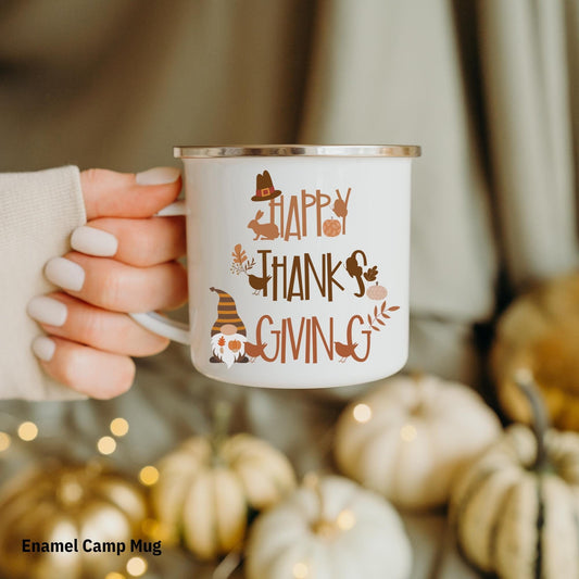 Thanksgiving Camp Mug Gift Fall Gnomes Lover Gift