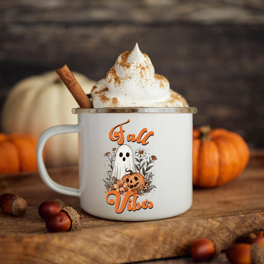 Ghost Camp Mug Fall Cozy Vibes Gift Thanksgiving