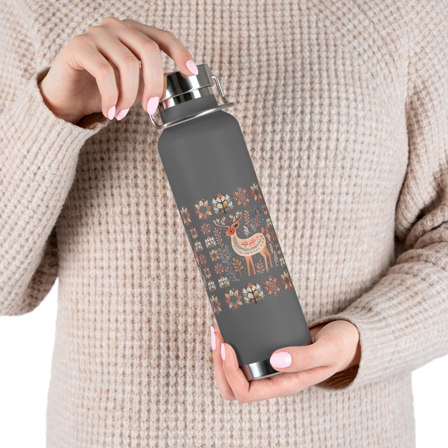 Deer Woods Tumbler Nordic Design - Mountains Gift Bottle