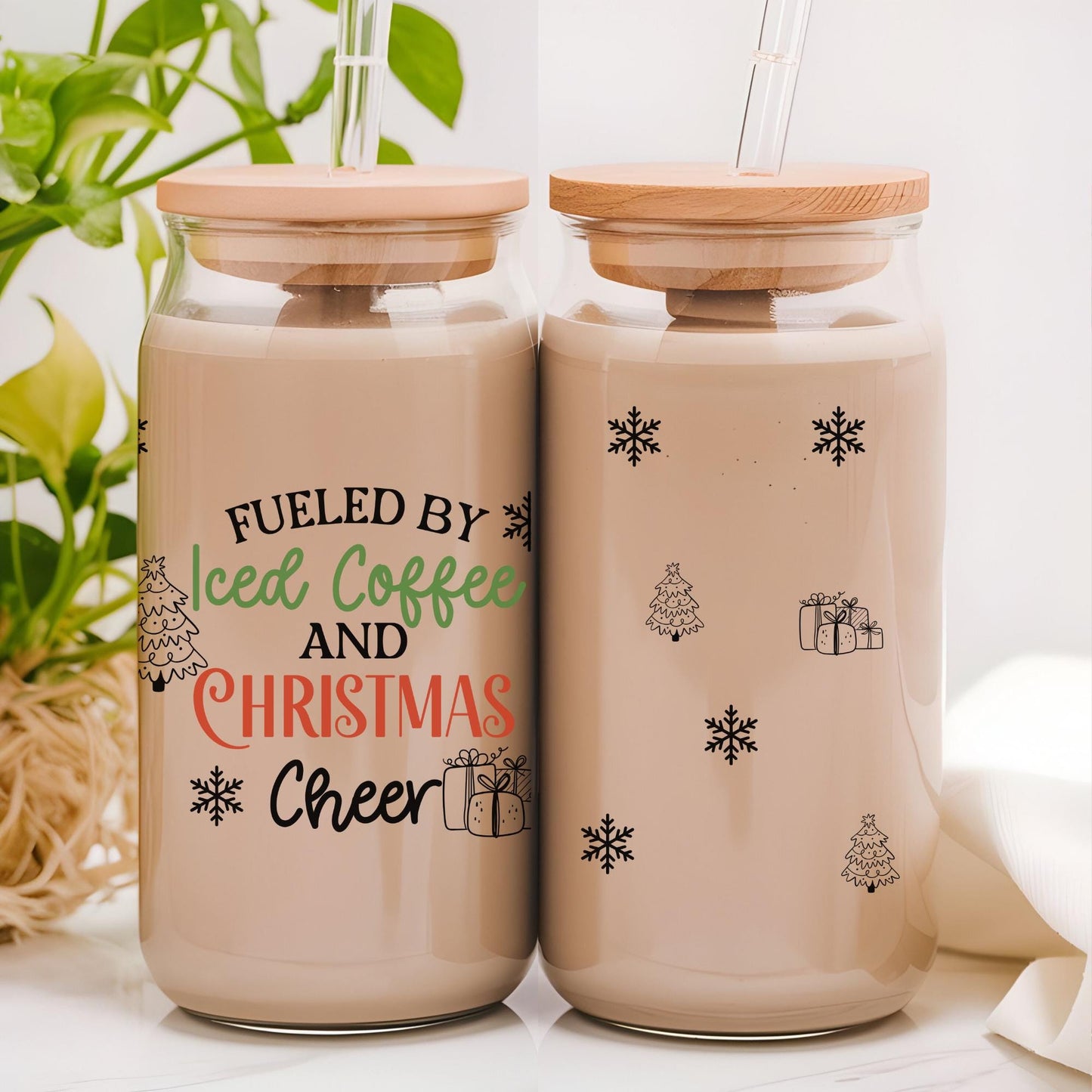 Christmas Coffee Glass Cup-Secret Santa Gift for best friend and office exchange
