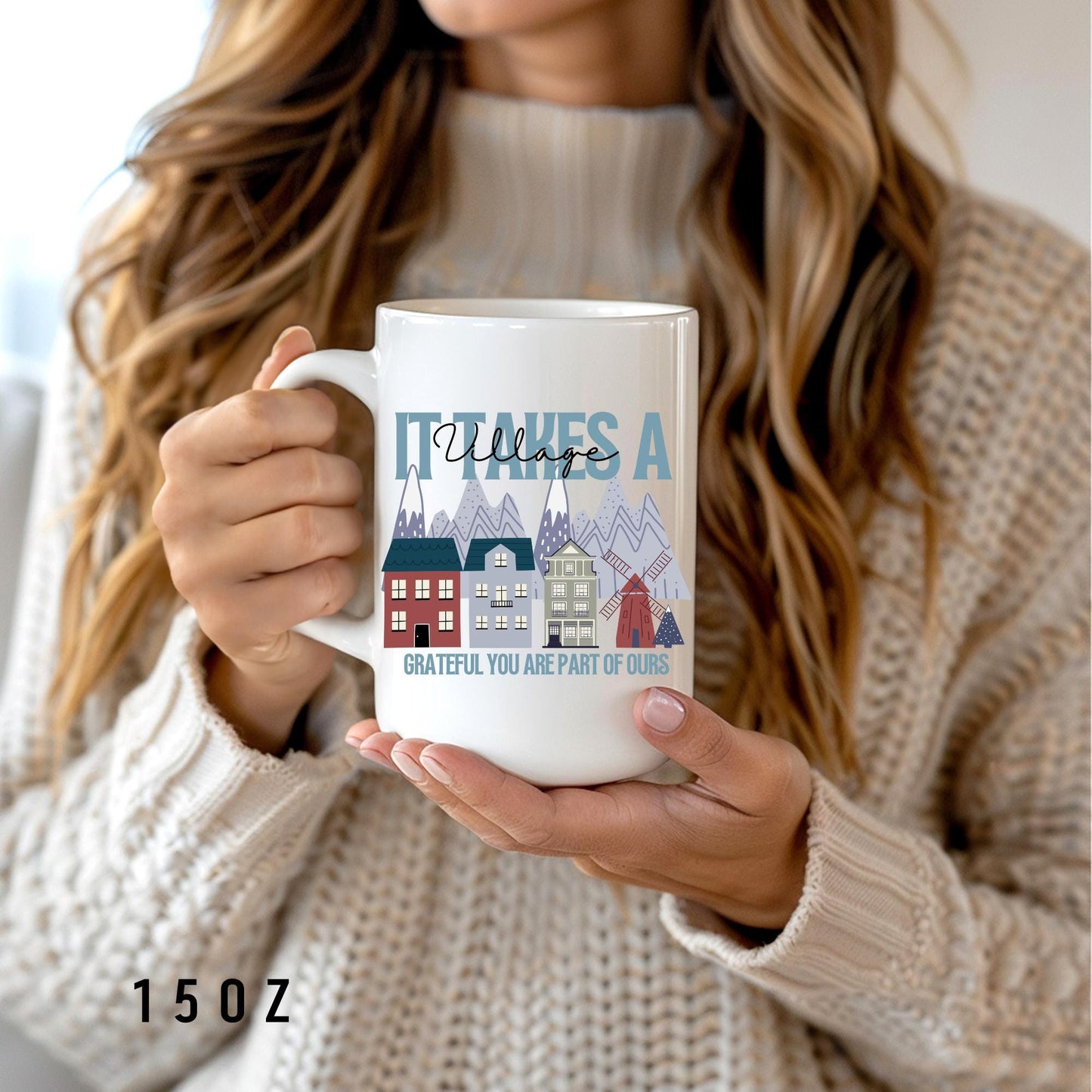 Appreciation Gift It takes a village Coffee Mug- Nanny and adopting gift