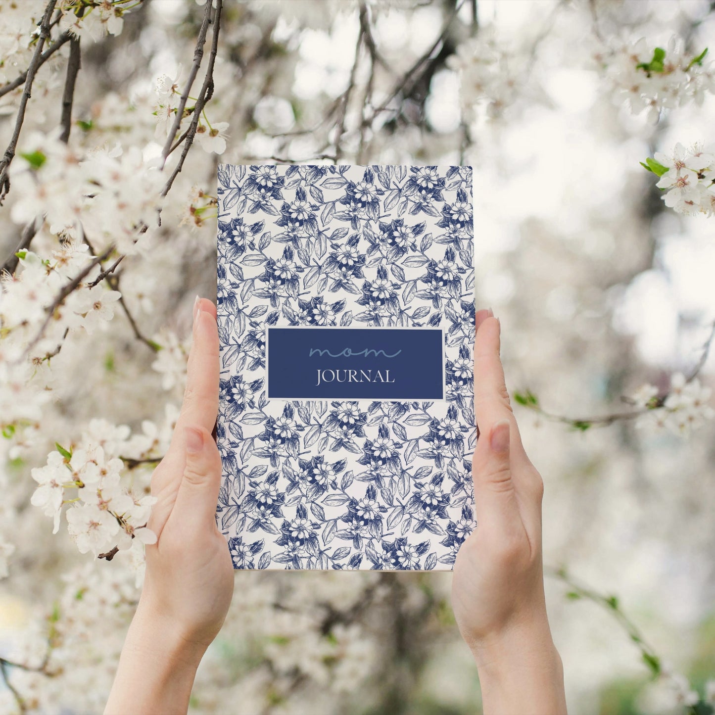 Mom Journal Blue Toile Design Notebook - Mother's Day Gift idea Grandma Presents