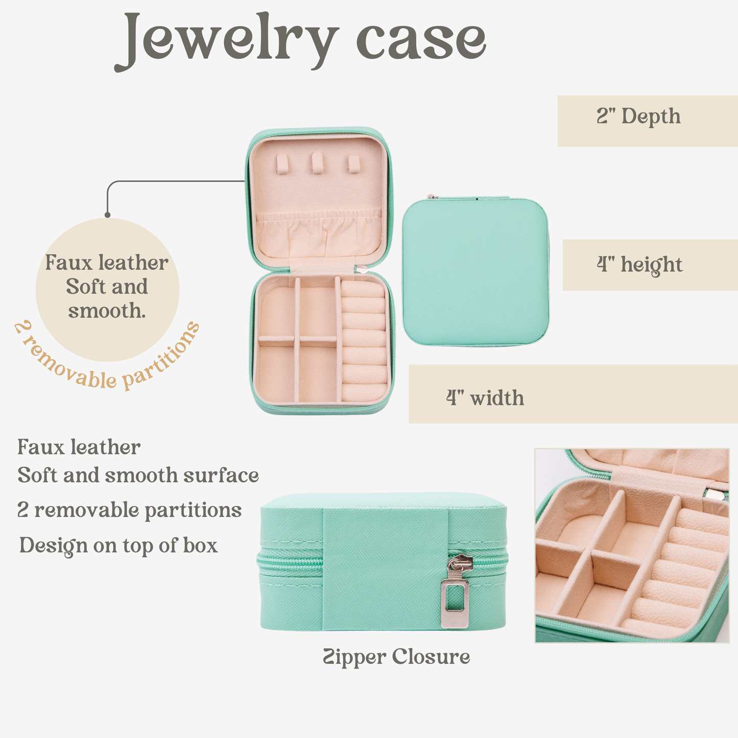 Floral Jewelry Travel Case with custom name and bible verse - Gift for Girl or Bridesmaids