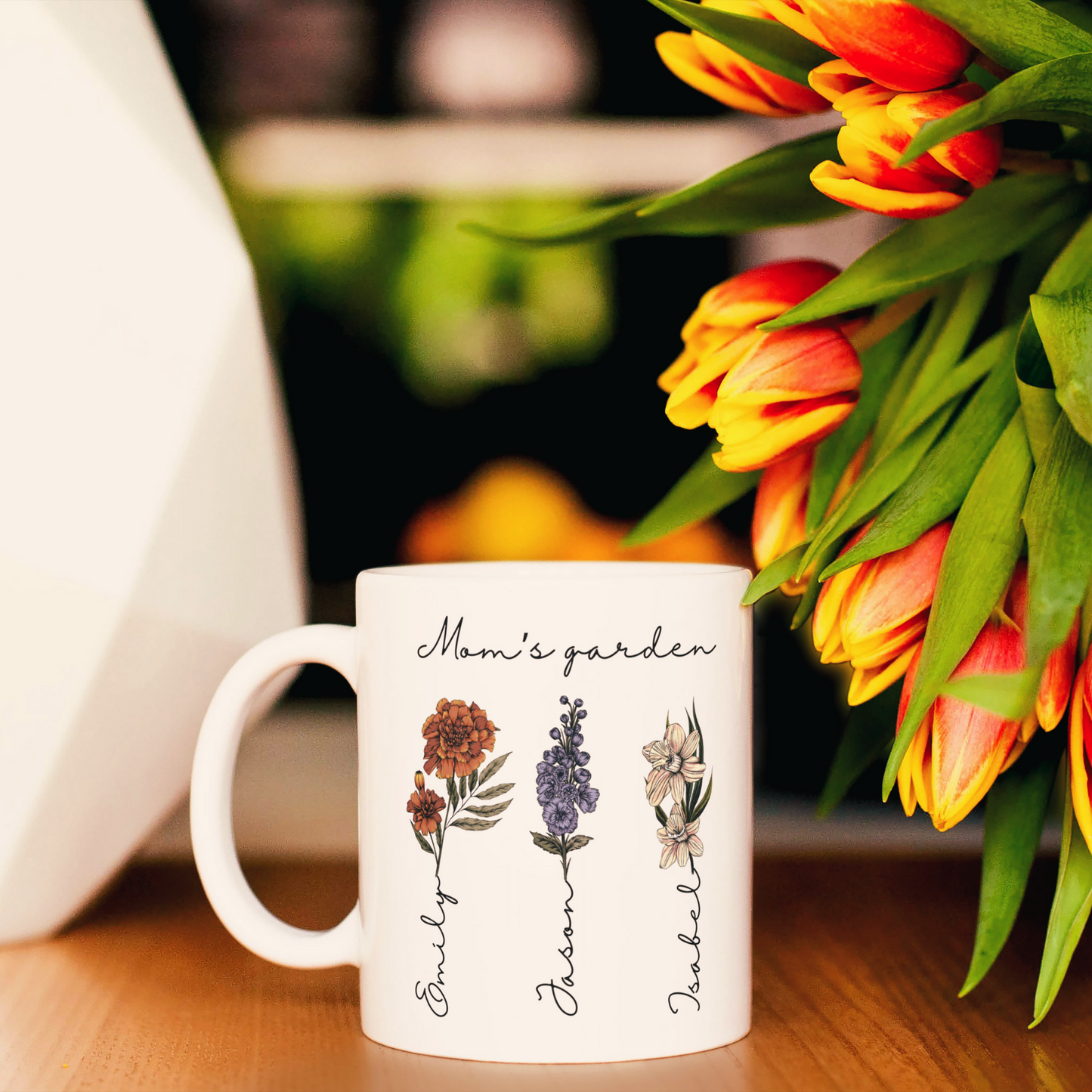 Birth Flower Custom Mug sentimental gift for mom