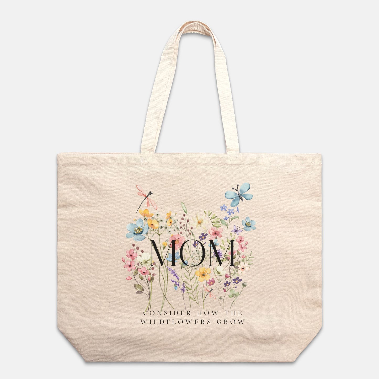 Mom Tote Bag Floral Design Bible Verse Gift Idea for Mother's Day