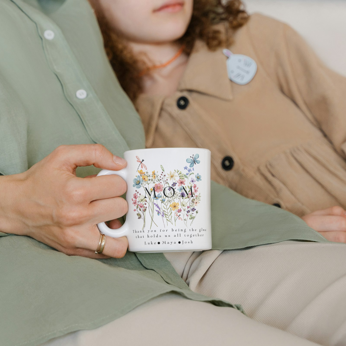 Wild Flowers mug thoughtful custom gift for mom and grandma