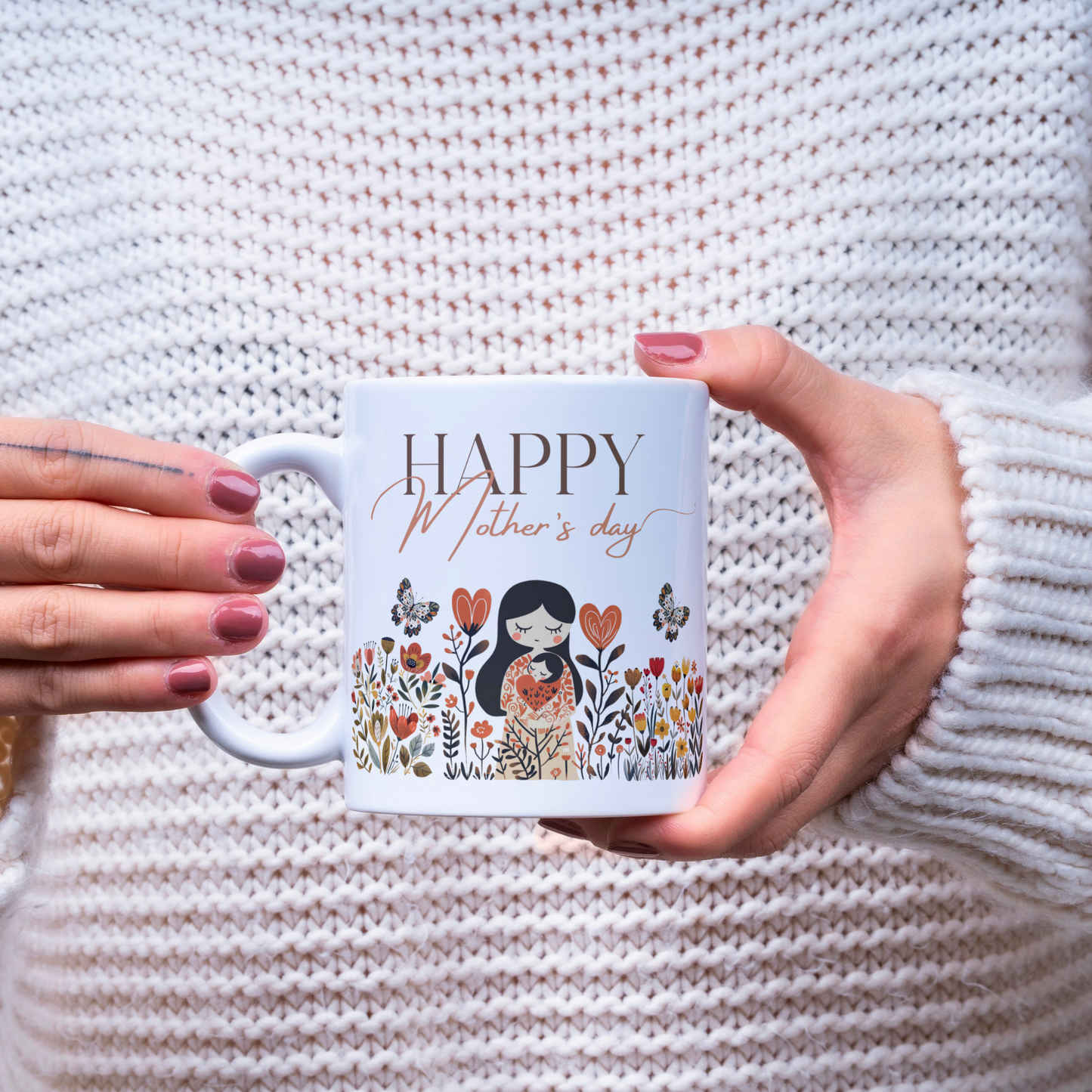 Wild Flowers mug unique gift for mom on Mother's Day