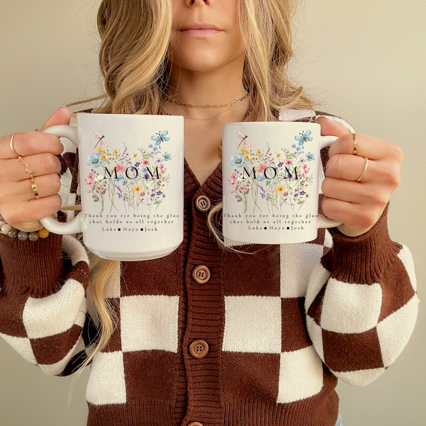 Wild Flowers mug thoughtful custom gift for mom and grandma