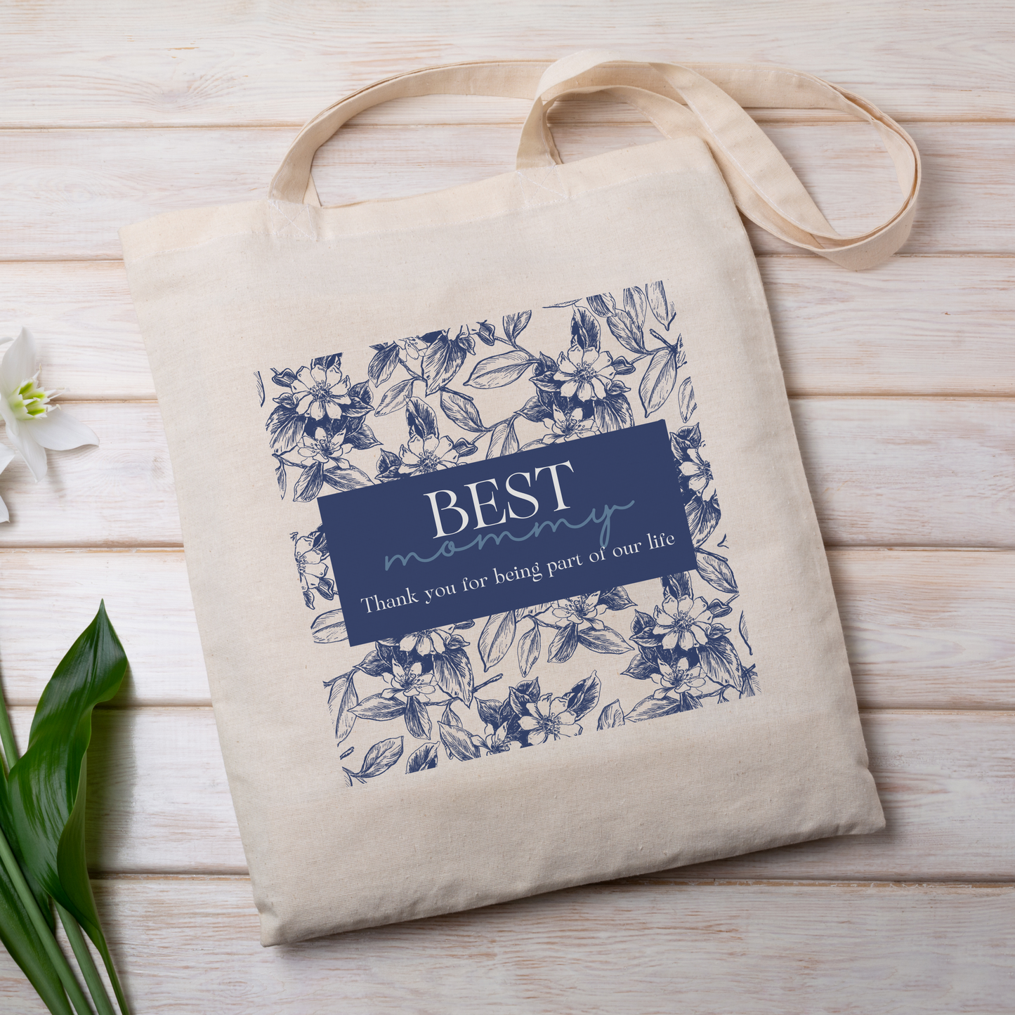 Nana Tote bag gift- Blue Toile Tote for Grandmother or Mom appreciation