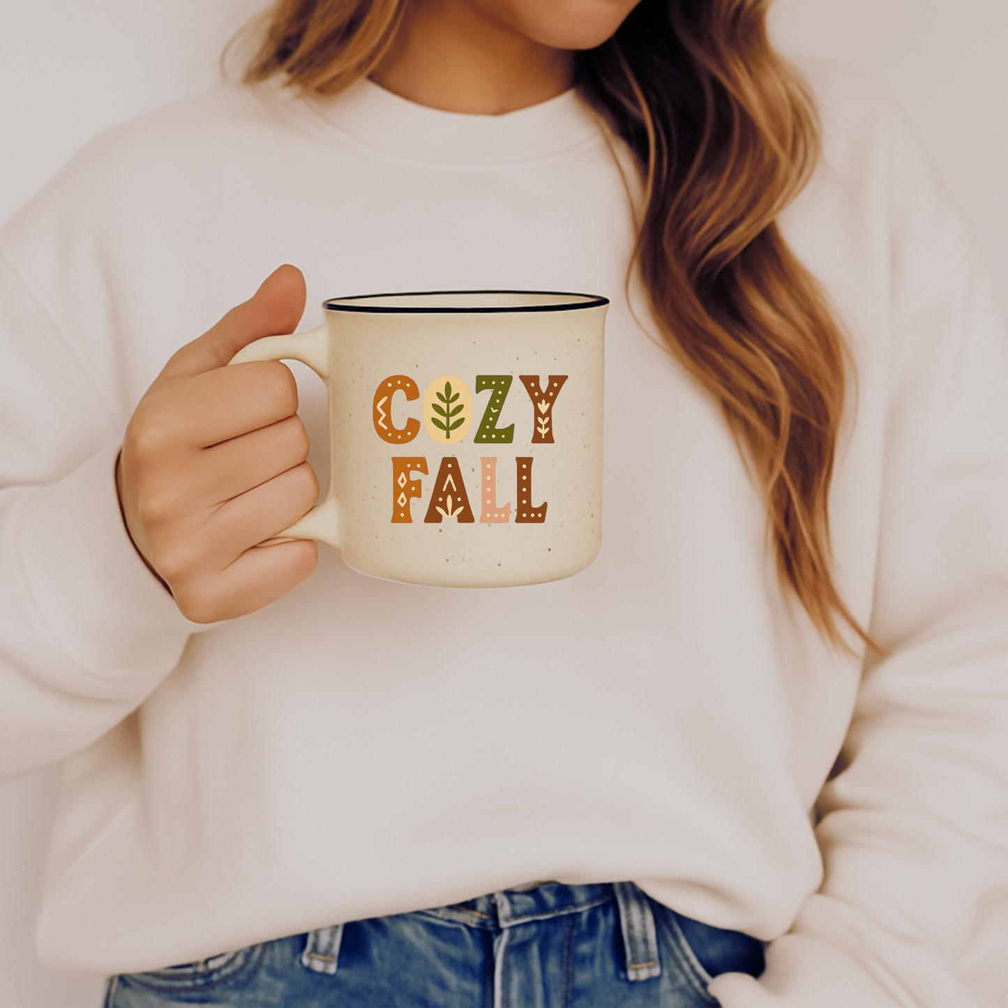 Hygge Fall Mug - Cozy Camping Coffee Cup - Nordic Scandinavian Home Decor Gift