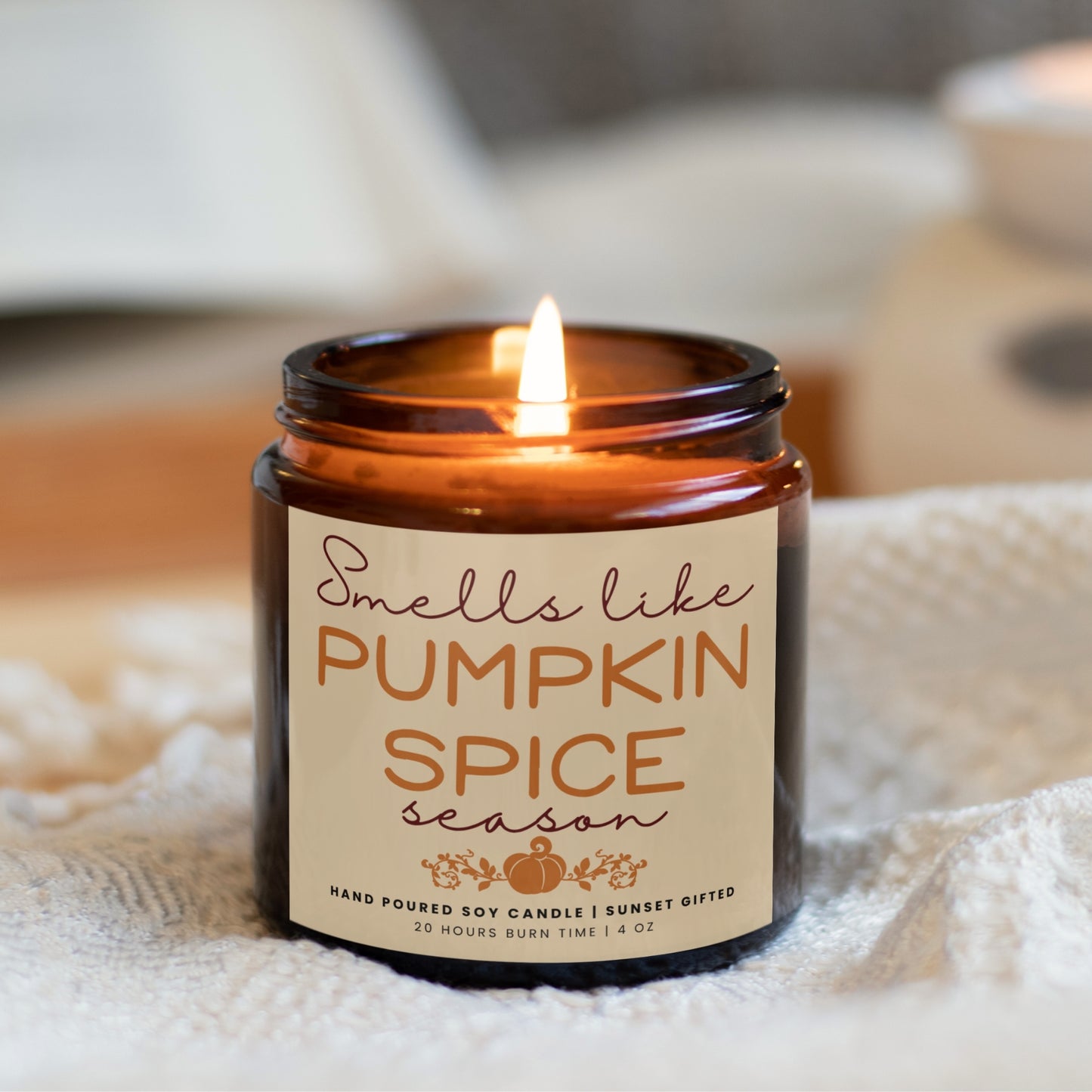 Pumpkin Spice Season Candle for Thanksgiving and Fall Gifts- Seasonal Housewarming Decor