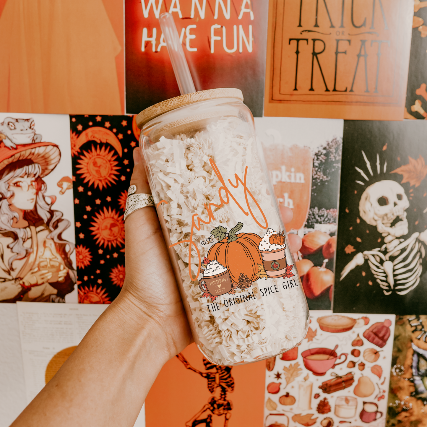 Pumpkin Spice Latte Cup Gift for Girly Halloween and Thanksgiving