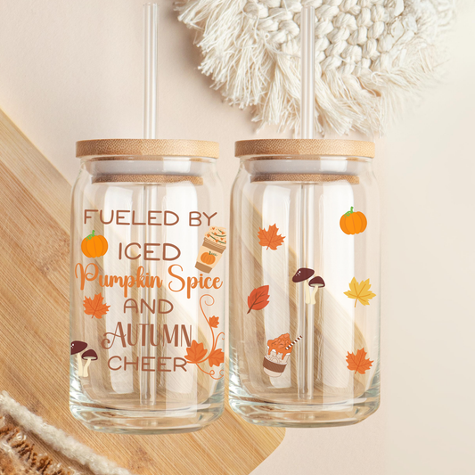 Fall Iced Coffee Cup Gift Autumn Pumpkin Spice Latte Cup