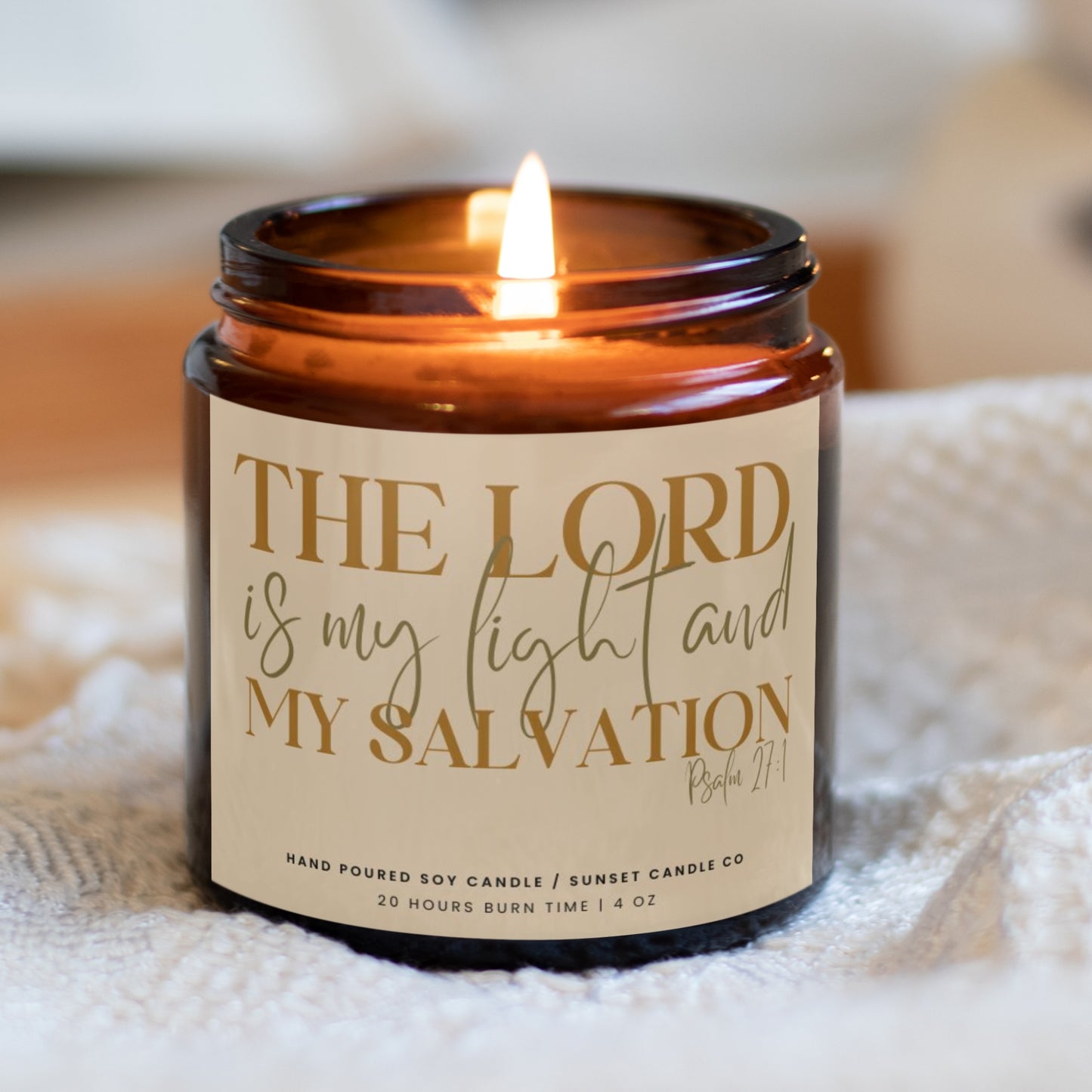 Christian candle gift with bible verse affirmation church group gift