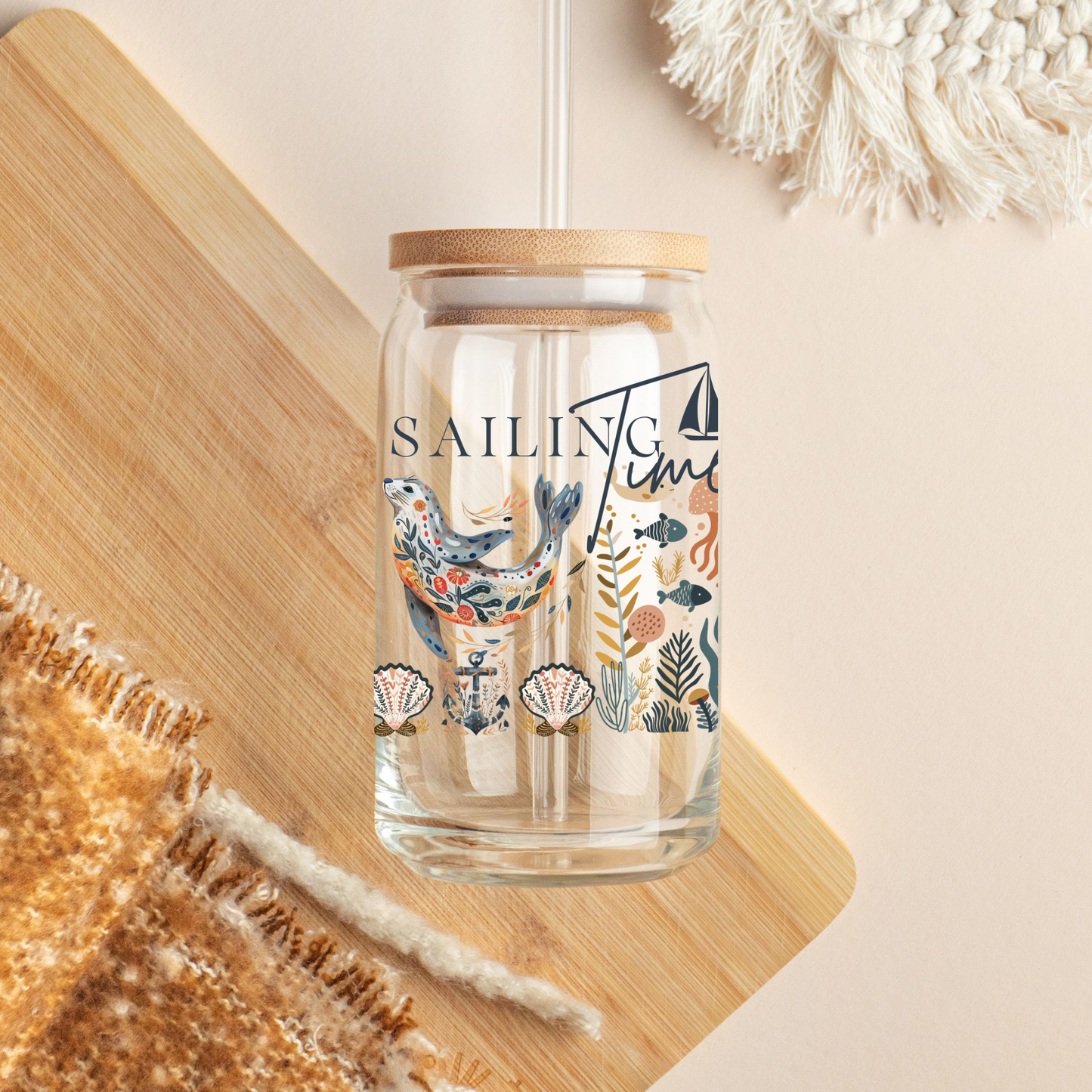 Sailing Gift Coffee Glass Tumbler - Boat Owner Appreciation