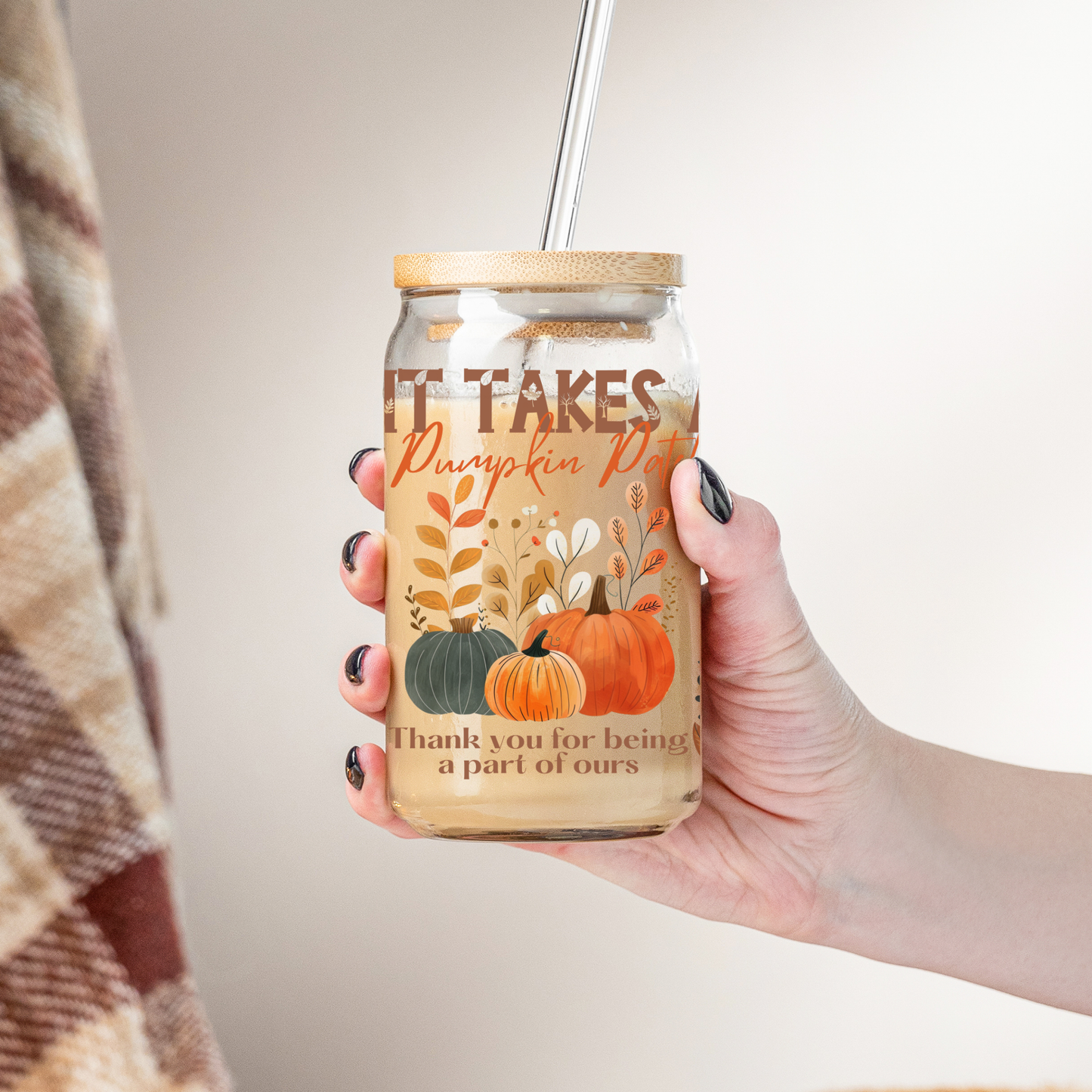 Thankful Fall Teacher Gift Glass Coffee Cup