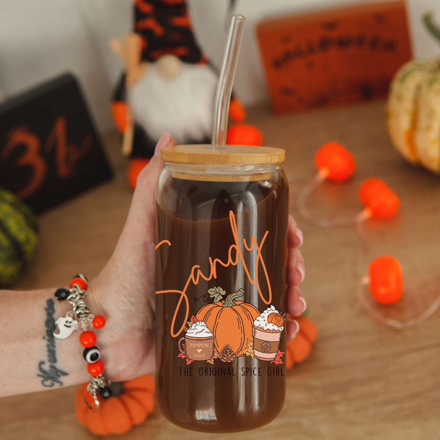 Pumpkin Spice Latte Cup Gift for Girly Halloween and Thanksgiving