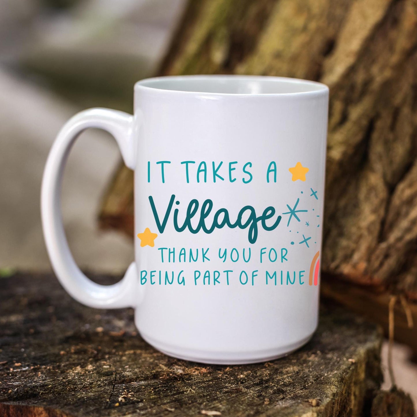 Thank you Gift Mug "It takes a Village" Appreciation for Daycare Teachers, Mentors and Coach