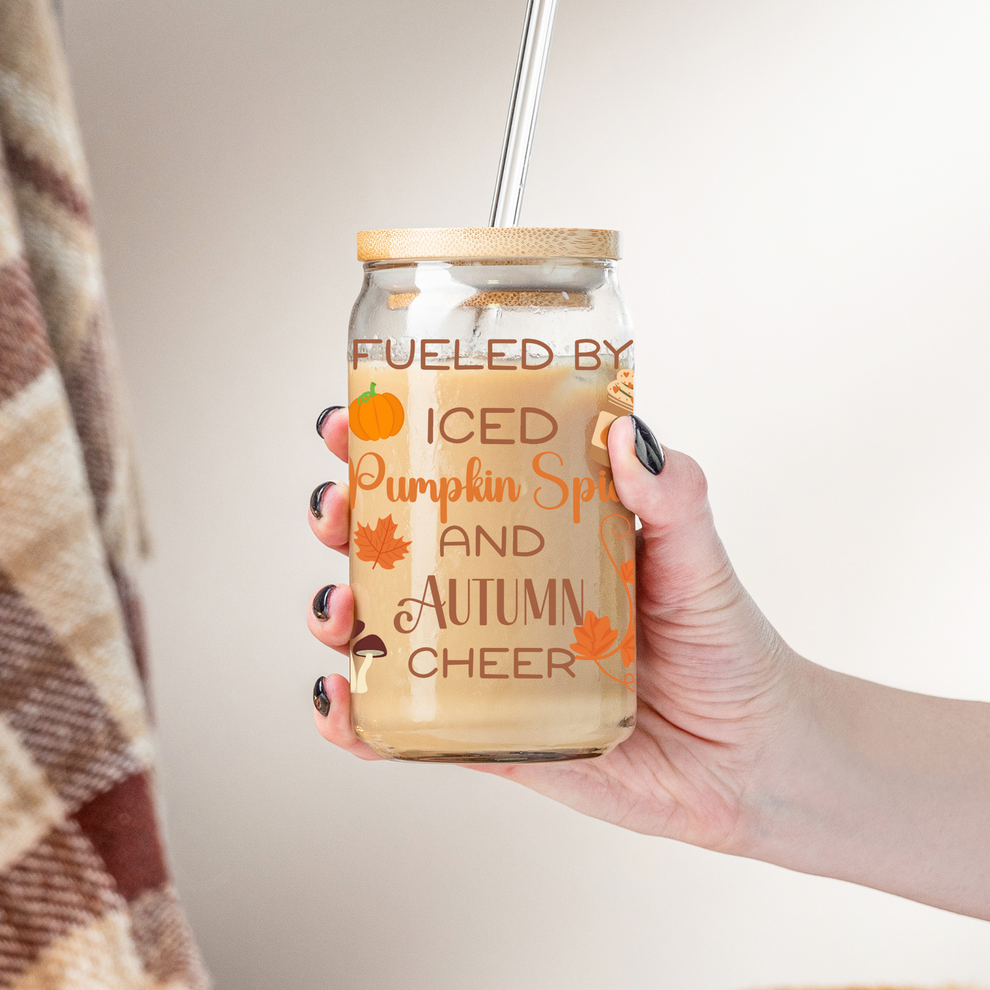 Fall Iced Coffee Cup Gift Autumn Pumpkin Spice Latte Cup