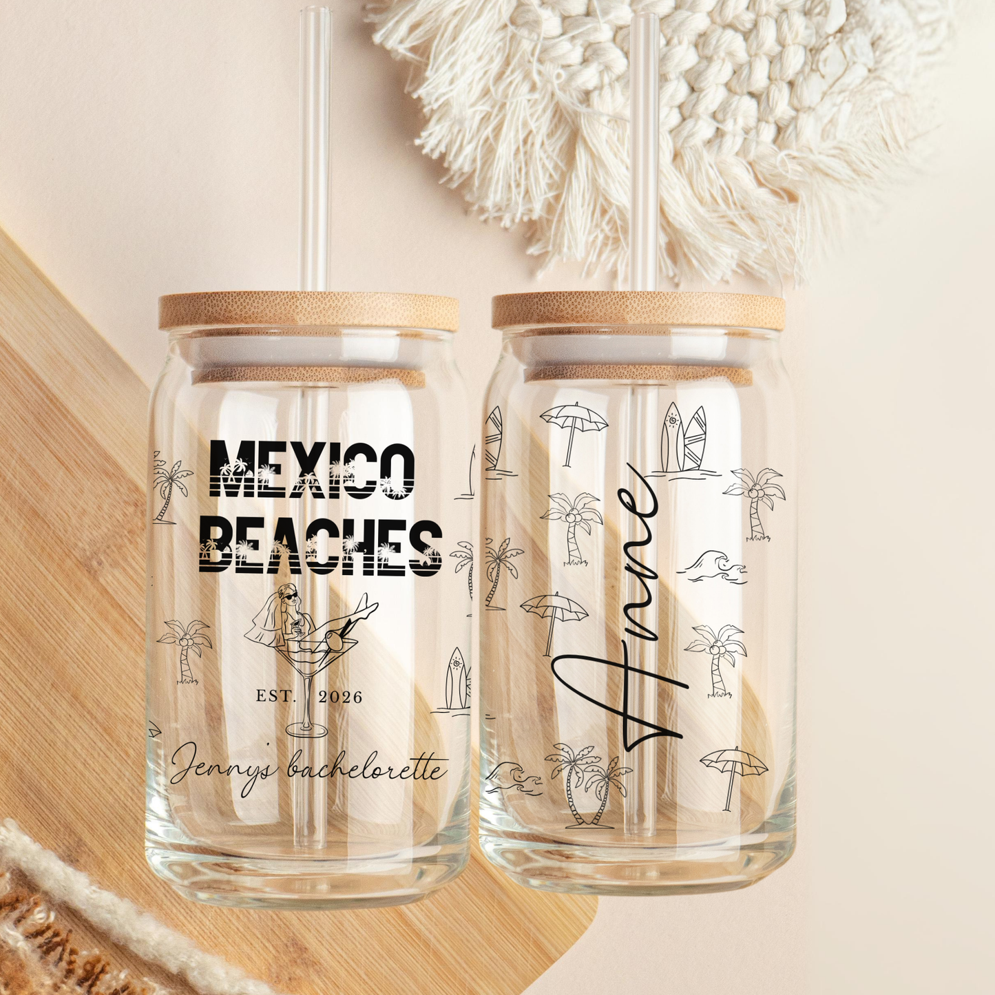 Mexico Bachelorette Iced Glass Cup girls trip