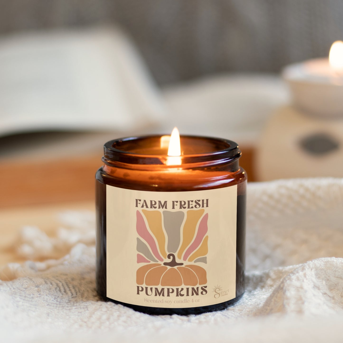 Fall pumpkin scented candle decoration gift idea for Autumn and Thanksgiving favors