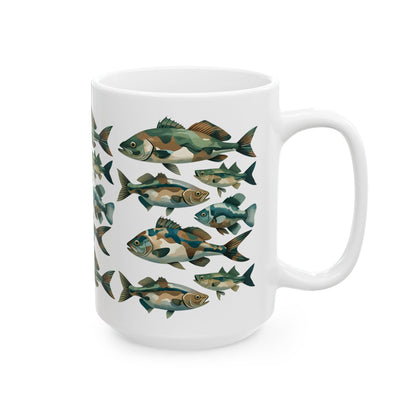 Artistic Fish Ceramic Mug - Perfect Gift for Fishing Dads and Grandpas