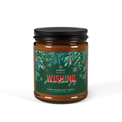 Wishes Christmas Scented Candle -Holiday Candle Gift, Winter Home Decor