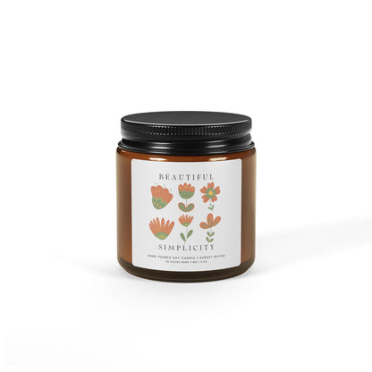 Wildflowers Candle for Hygge Home Decor, Botanical & Gardening Gift - Nordic Minimalist Design Gift