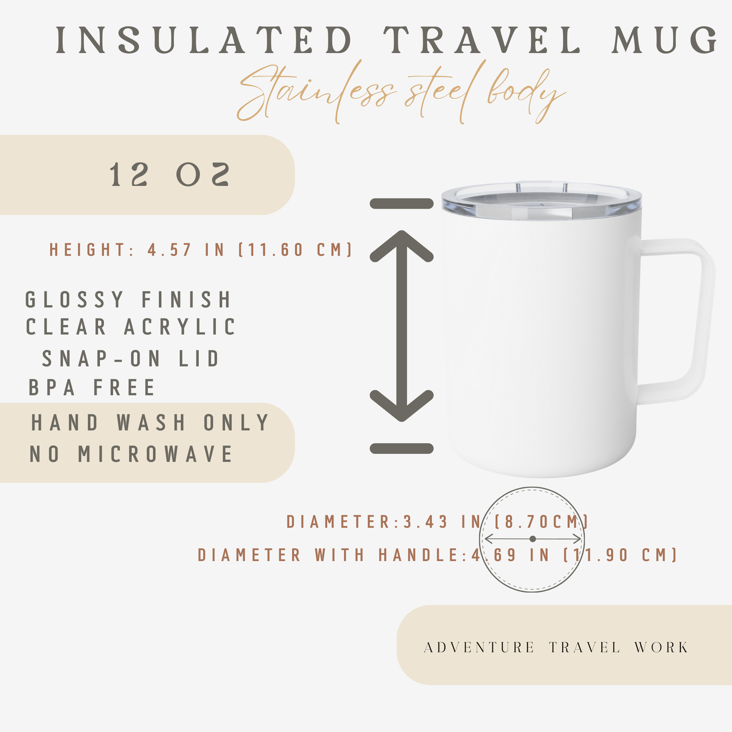 Floral Custom name Mug Insulated with lid - Women & Bridesmaid Gifts