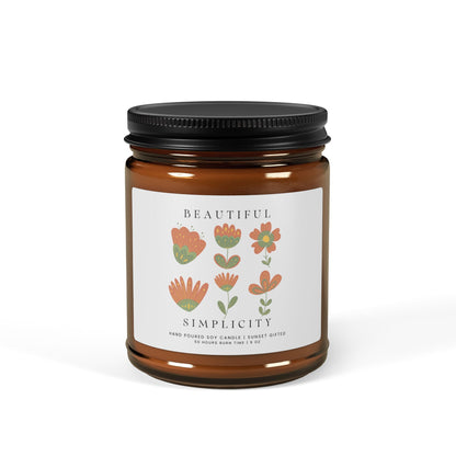 Wildflowers Candle for Hygge Home Decor, Botanical & Gardening Gift - Nordic Minimalist Design Gift