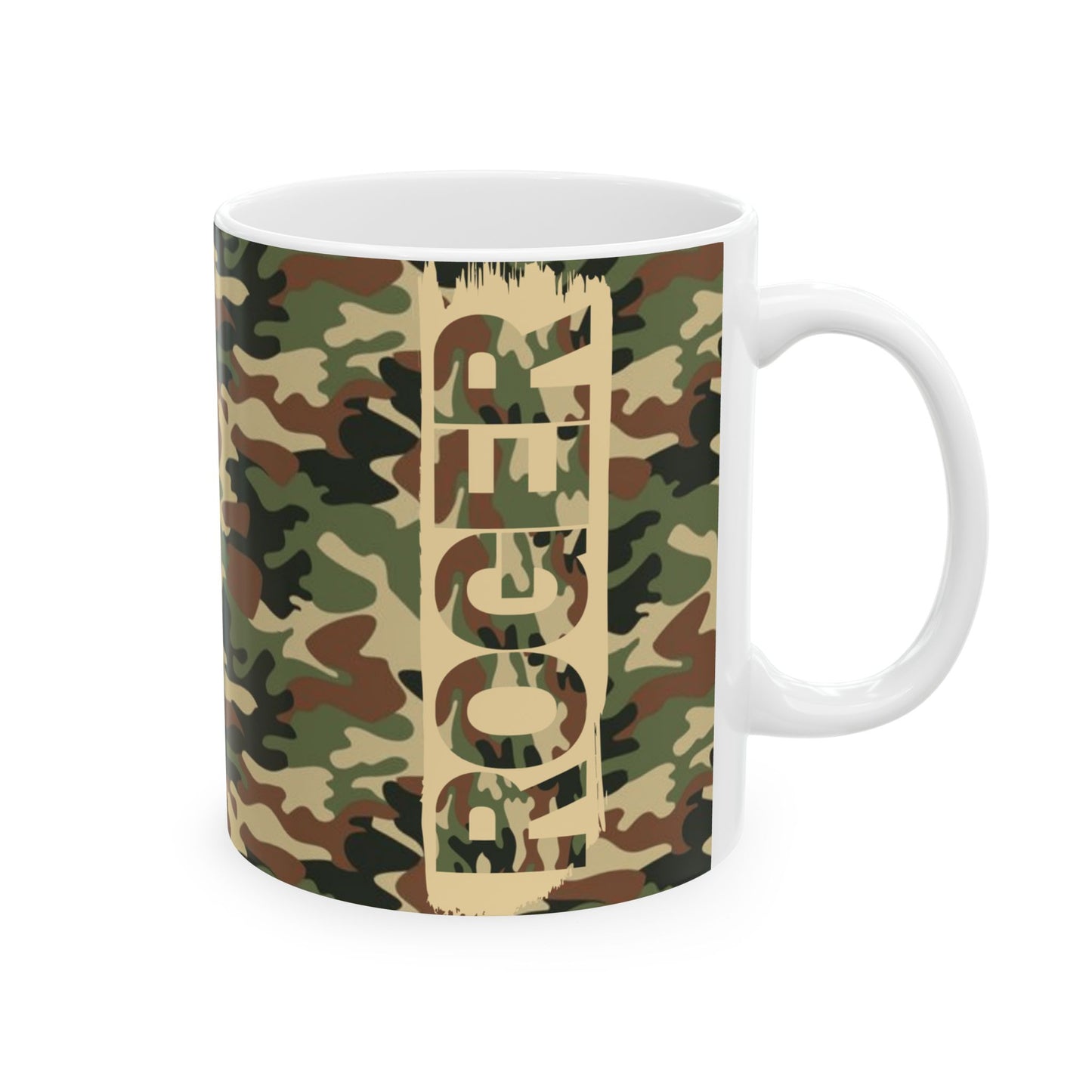 Military Style Camo Mug - Personalized Gift for Outdoor Enthusiasts
