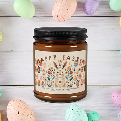 Happy Easter Scented Candle Nordic Folk Art Spring Decor Thank you gift