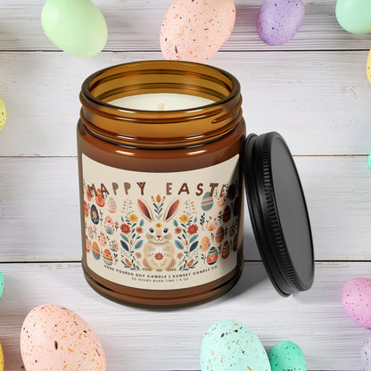 Happy Easter Scented Candle Nordic Folk Art Spring Decor Thank you gift