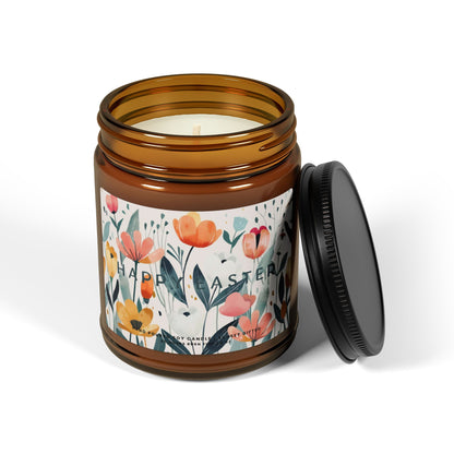Floral Easter Scented Candle Hygge Cozy Home Decor -Spring Gift for mom and grandma