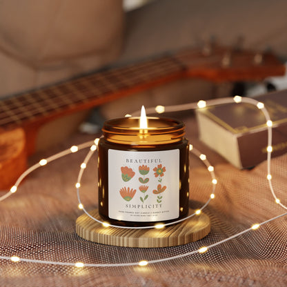 Wildflowers Candle for Hygge Home Decor, Botanical & Gardening Gift - Nordic Minimalist Design Gift