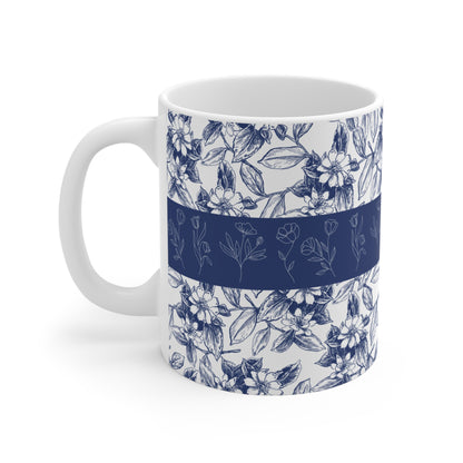 Elegant Blue Floral Mug-Perfect Gift for Tea Lovers-Cozy Coffee Cup for Any Occasion