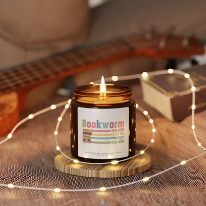 Bookworm Scented Soy Candle - Librarian Gift Bookish Girl Candle - Book Club Gift idea