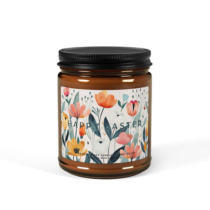 Floral Easter Scented Candle Hygge Cozy Home Decor -Spring Gift for mom and grandma