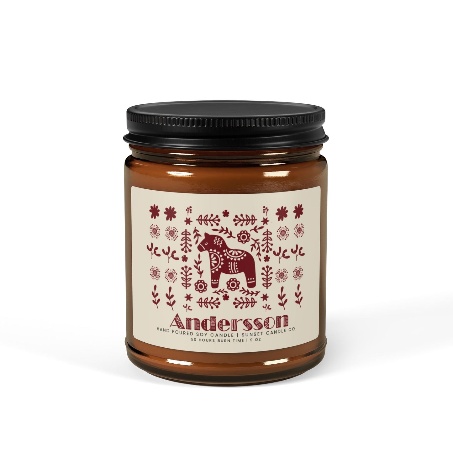 Cozy Home Candle with Dala Horse Gift for Hygge Scandinavian Decor