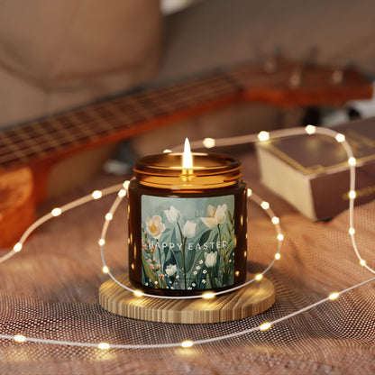 Easter Floral Scented Candle, Relaxing Home Spring Scented Decor- Gift for Mom and Grandma Thank you idea