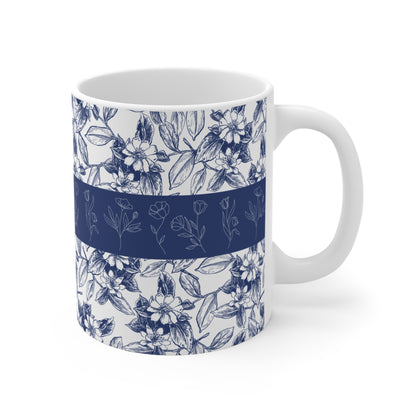Elegant Blue Floral Mug-Perfect Gift for Tea Lovers-Cozy Coffee Cup for Any Occasion