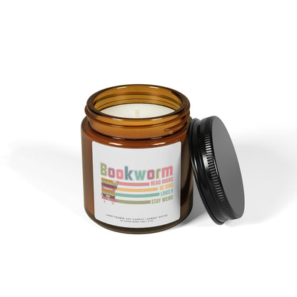 Bookworm Scented Soy Candle - Librarian Gift Bookish Girl Candle - Book Club Gift idea