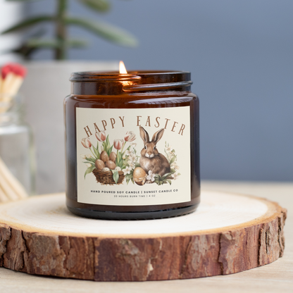 Happy Easter Scented Soy Candle, Spring Decor Easter bunny gift hostess appreciation gift