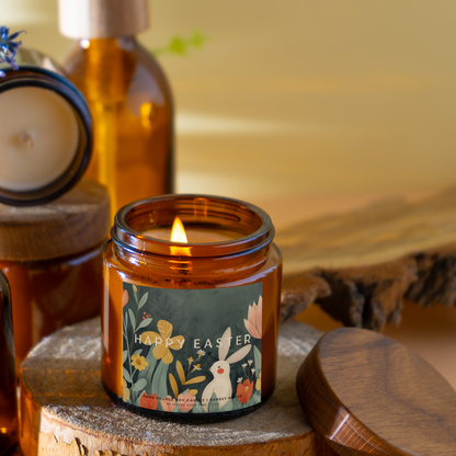 Easter Candle Floral Wood Print for Brunch Centerpiece and Spring Favors